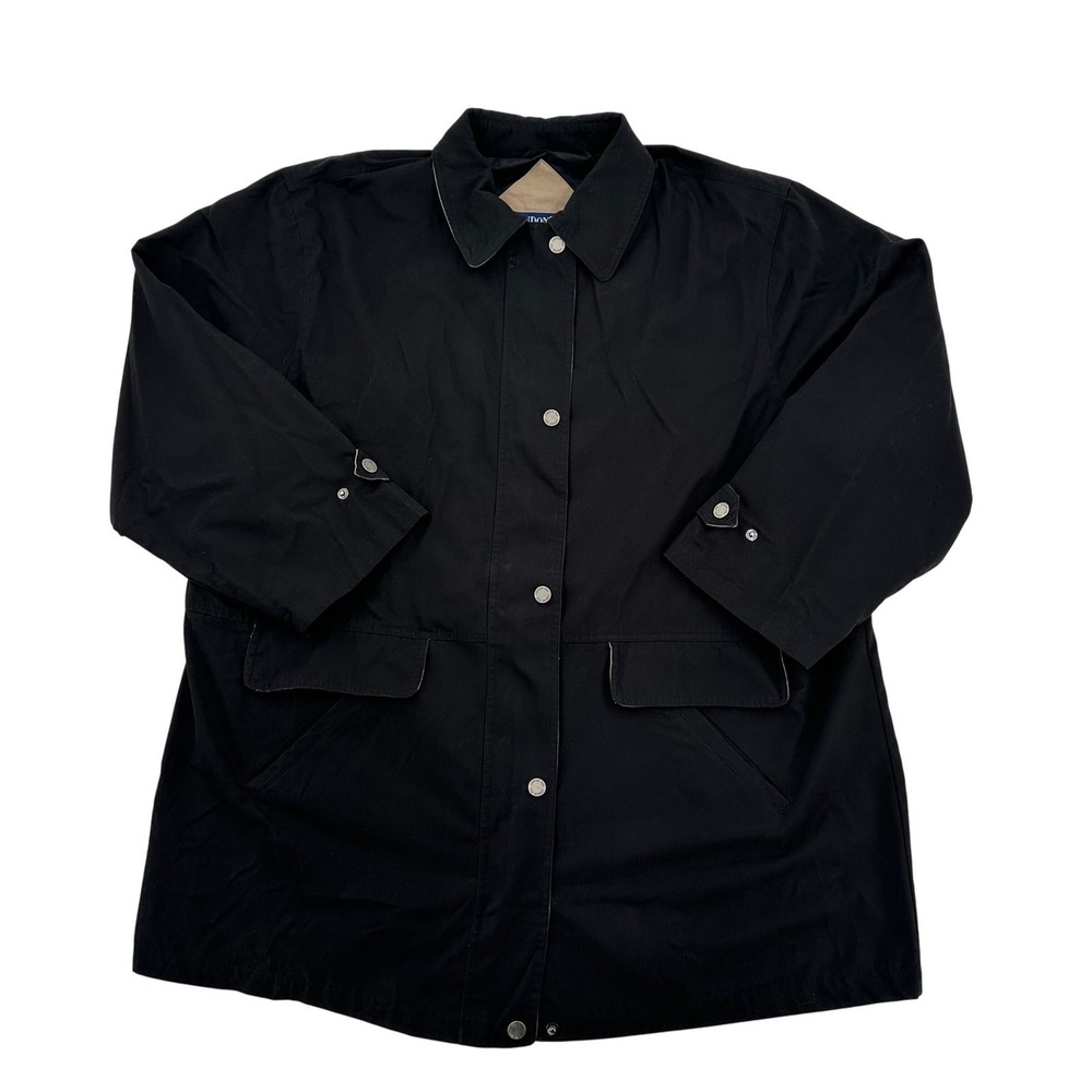 London Fog Limited Edition Black Rain Coat Jacket  Full Zip Whimsigoth Mens 2X